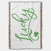 Lucky Kleeblatt St Patricks Day Irish Decke (Vorderseite Vertikal)