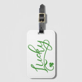 Lucky Kleeblatt St Patricks Day Irish Gepäckanhänger (Vorderseite Vertikal)