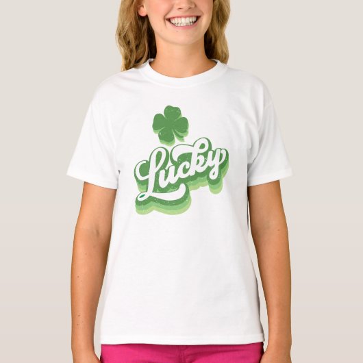 Lucky Kleeblatt St Patrick's Day Irish T-Shirt (Vorderseite)
