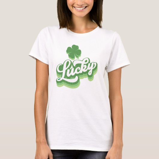 Lucky Kleeblatt St Patrick's Day Irish T-Shirt (Vorderseite)