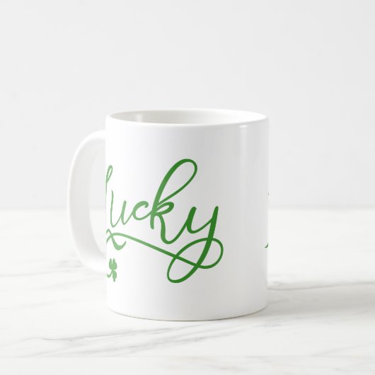 Lucky Kleeblatt St Patricks Day Kaffeetasse (Vorderseite Links)
