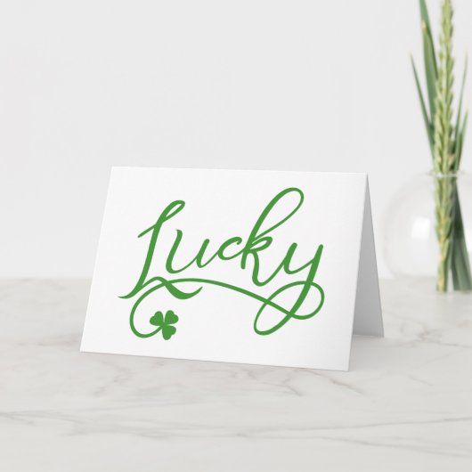 Lucky Kleeblatt St Patricks Day Karte (Vorderseite)