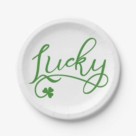 Lucky Kleeblatt St Patricks Day Pappteller (Vorderseite)