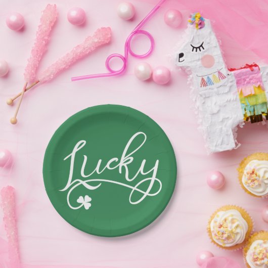 Lucky Kleeblatt St Patricks Day Pappteller (Party)