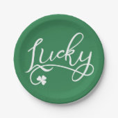 Lucky Kleeblatt St Patricks Day Pappteller (Vorderseite)