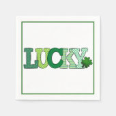 Lucky Kleeblatt St Patrick's Day Party Serviette (Vorderseite)
