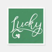 Lucky Kleeblatt St Patricks Day Party Serviette (Vorderseite)