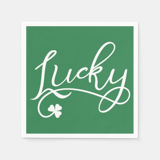 Lucky Kleeblatt St Patricks Day Party Serviette (Vorderseite)