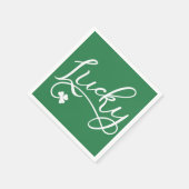Lucky Kleeblatt St Patricks Day Party Serviette (Ecke)