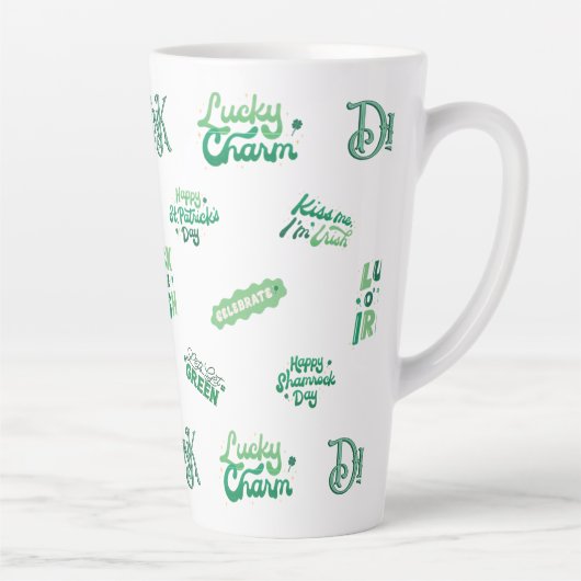 Lucky Kleeblatt St. Patrick's Day Pattern Milchtasse (Rechts)