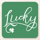Lucky Kleeblatt St Patricks Day Rechteckiger Pappuntersetzer (Vorderseite)