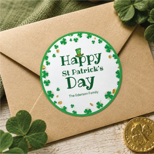 Lucky Kleeblatt St. Patrick's Day Stickers