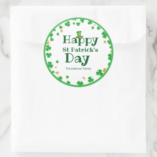 Lucky Kleeblatt St. Patrick's Day Stickers (Tasche)