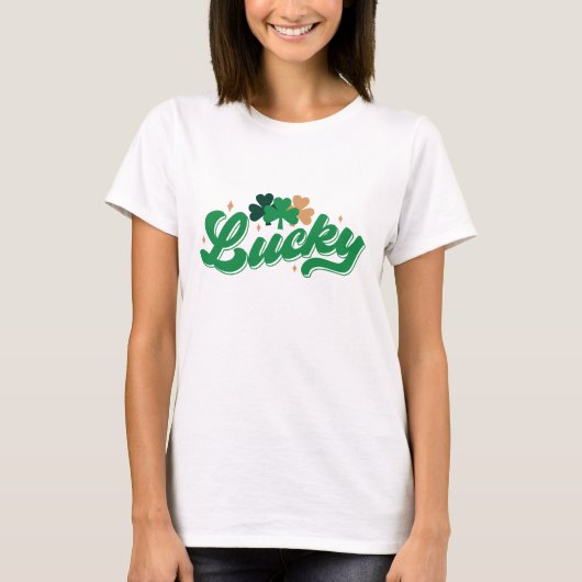 Lucky Kleeblatt St. Patrick's Day T-Shirt (Vorderseite)