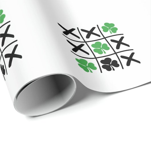 Lucky Kleeblatt Tic-Tac-Toe Funny Gifts Geschenkpapier (Rolleneckpunkt)