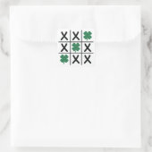 Lucky Kleeblatt Tic Tac Toe Quadratischer Aufkleber (Tasche)