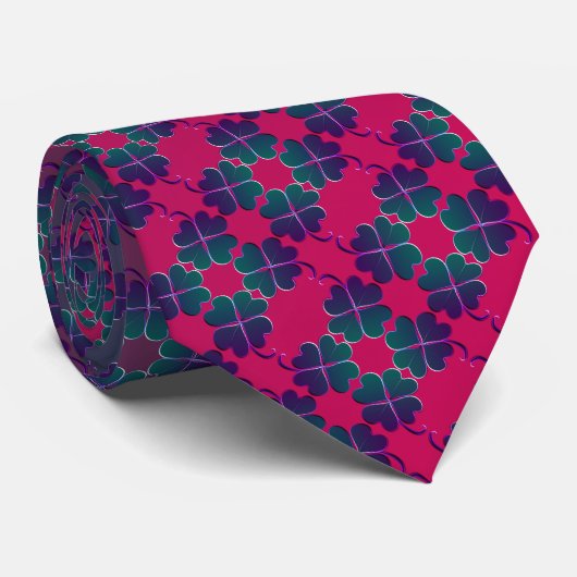 Lucky Kleeblatts St. Patrick's Neck Tie Krawatte (Gerollt)