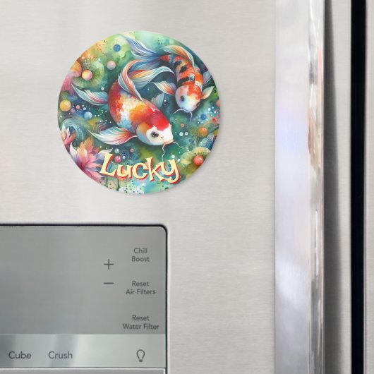 Lucky Koi Fish Whimsical Watercolor Personalized Magnet (In Situ (Kühlschrank))