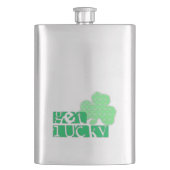 Lucky L Clover Kleeblatts St Patty Flask Flachmann (Vorderseite)