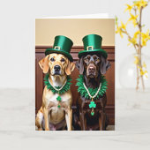 Lucky Labs St Patricks Day Card Karte (Gelbe Blume)