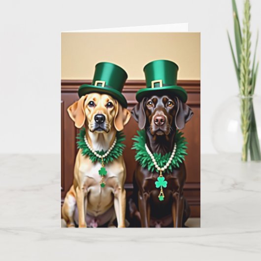 Lucky Labs St. Patrick's Day Karte (Vorderseite)