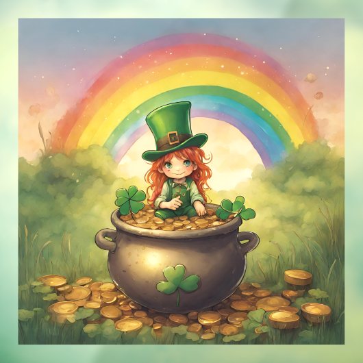 Lucky Lady Leprechaun Fensteraufkleber (Blatt 3)