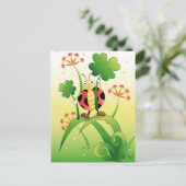 Lucky Ladybird Postkarte (Stehend Vorderseite)