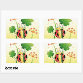 Lucky Ladybird Rechteckiger Aufkleber (Blatt)