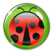 Lucky LadyBug Drawer / Cabinet Knobs - SRF Keramikknauf (Vorderseite)