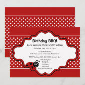 Lucky Ladybug Einladung (Vorne/Hinten)