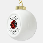 Lucky Ladybug in Red Keramik Kugel-Ornament (Rechts)