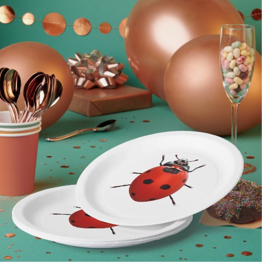 Lucky Ladybug Pappteller (Multi)