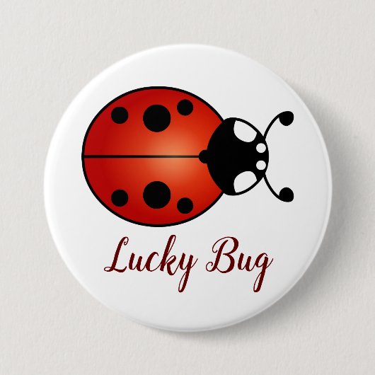 Lucky Ladybug Red Orange Black Ladybird Lucky Bug Button (Vorderseite)