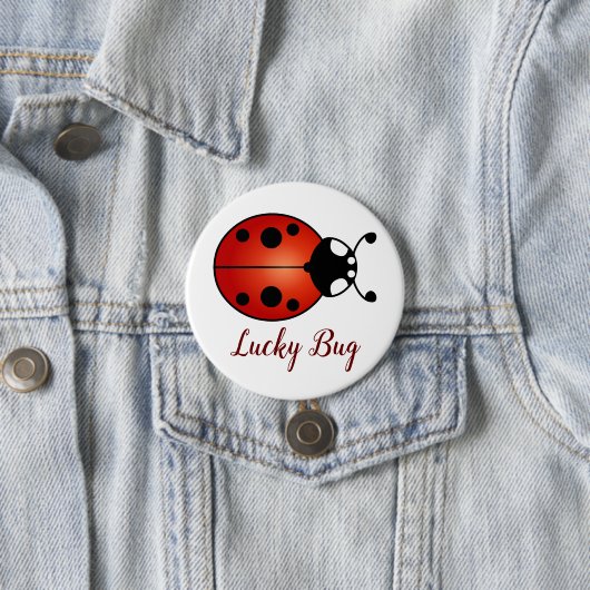 Lucky Ladybug Red Orange Black Ladybird Lucky Bug Button (Beispiel)