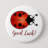 Lucky Ladybug Red Orange Black Ladybird Viel Glück Button (Vorderseite)