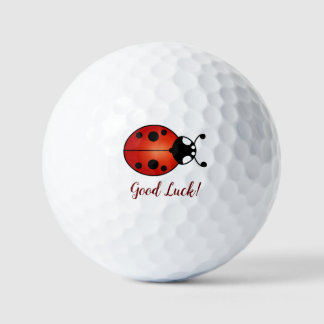 Lucky Ladybug Red Orange Black Ladybird Viel Glück Golfball