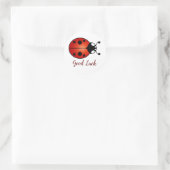 Lucky Ladybug Red Orange Black Ladybird Viel Glück Runder Aufkleber (Tasche)