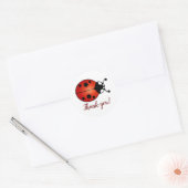 Lucky Ladybug Red Orange Black Ladybird Vielen Dan Runder Aufkleber (Umschlag)