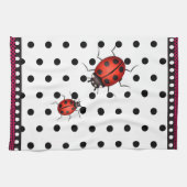 Lucky Ladybug Spots Geschirrtuch (Horizontal)