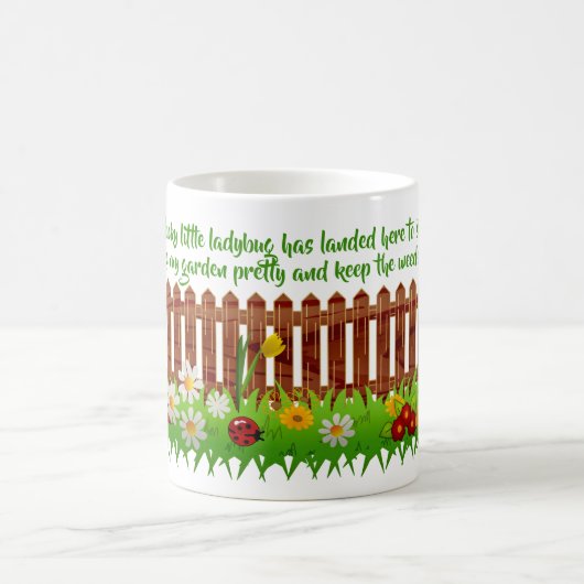 Lucky Ladybug Tasse des Blumengartens (Mittel)