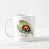 Lucky Ladybug über Leaf Kaffeetasse (Links)