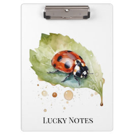 Lucky Ladybug über Leaf Klemmbrett
