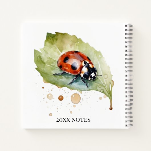 Lucky Ladybug über Leaf Notizblock (Rückseite)