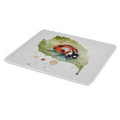 Lucky Ladybug über Leaf Schneidebrett (Ecke)