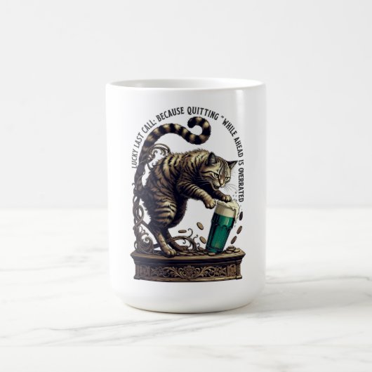 Lucky Last Call Cat Graphic Tee Kaffeetasse (Mittel)