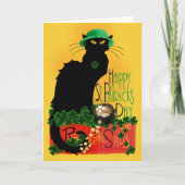 Lucky Le Chat Noir St. Patrick's Day Karte (Vorderseite)