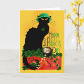 Lucky Le Chat Noir St. Patrick's Day Karte (Gelbe Blume)