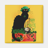 Lucky Le Chat Noir St. Patrick's Day Magnet (Vorne)