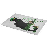 Lucky Le Chat Noir St. Patrick's Day Schneidebrett (Ecke)
