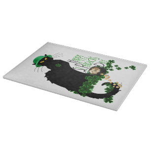 Lucky Le Chat Noir St. Patrick's Day Schneidebrett